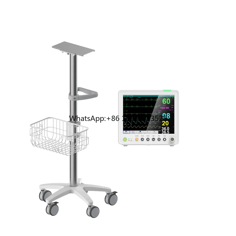 Veterinary Hospital medical mobile cart trolley for Veterinary Vital Signs Monitor