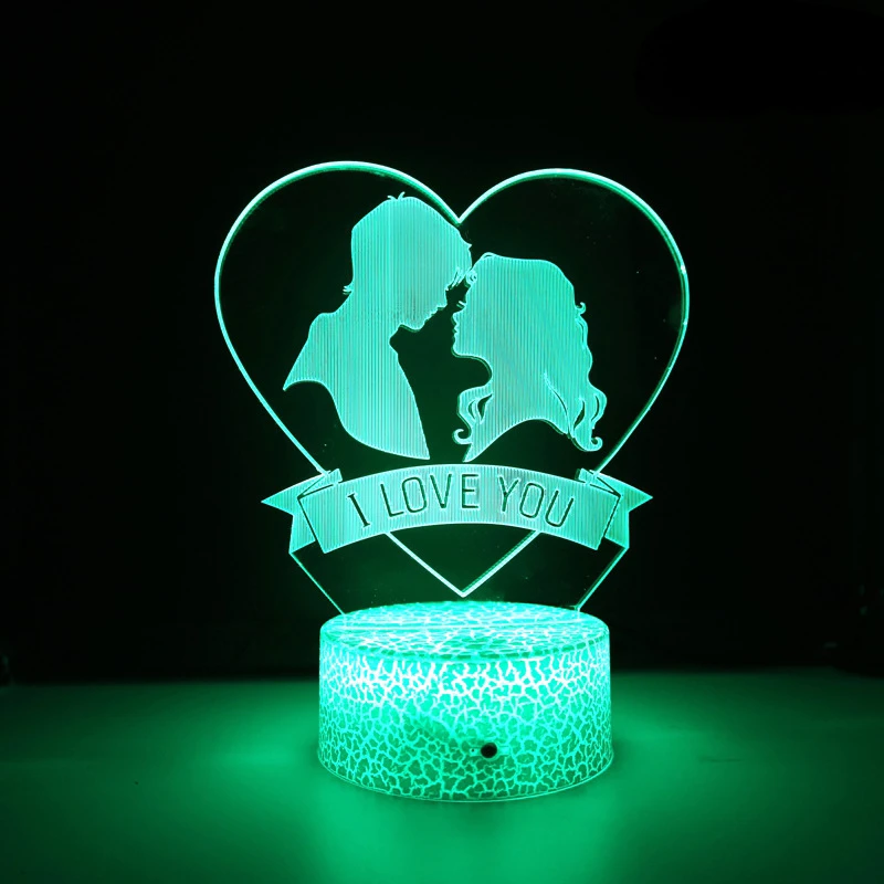 Nighdn Heart 3D Lamp Illusion Led Night Light for Bedroom Decoration Creative LOVE Christmas Birthday Gift for Couple Kids Women