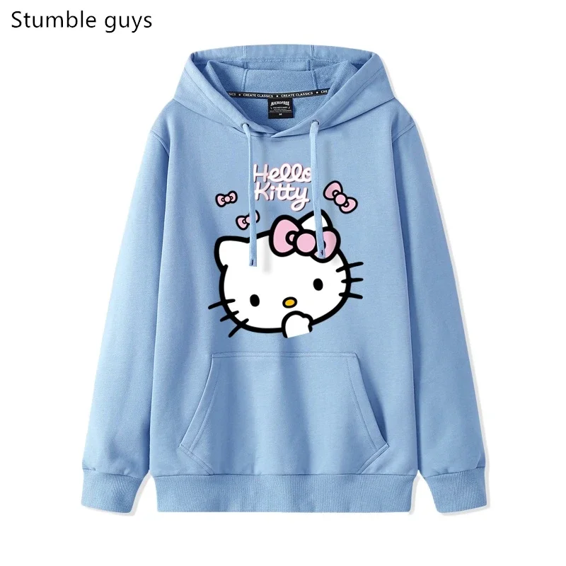 

2026 New Cartoon Cute Kitty Loose Hooded Hooded Hoodie Girl's Friend Dress Couple Dress Casual Fashion Versatile Hoodie Top Coat