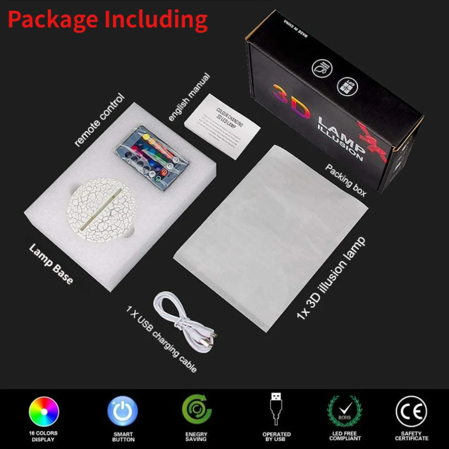 3D Dinosaur Lamp Led Night Light 16 Colors with  Control USB Nightlight Child Birthday Christmas Gift   Boys