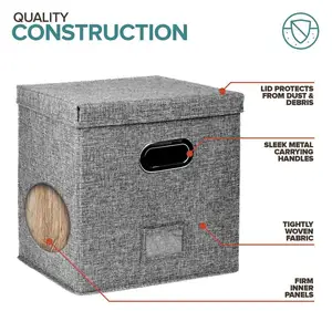 Hộp lưu trữ đĩa vinyl với nắp, nhà tổ chức lưu trữ LP trang trí, hộp di chuyển kháng, album nhạc 8 Vinyl Caixa bán hàng chính - №4