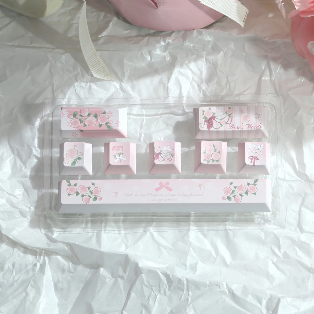 

PBT Keycaps Mechanical Keyboard Keycap Cherry Profile 5 Sides Dye-Sublimation for Space 6.25U ESC Enter Spacebar Keycaps 8 PCS