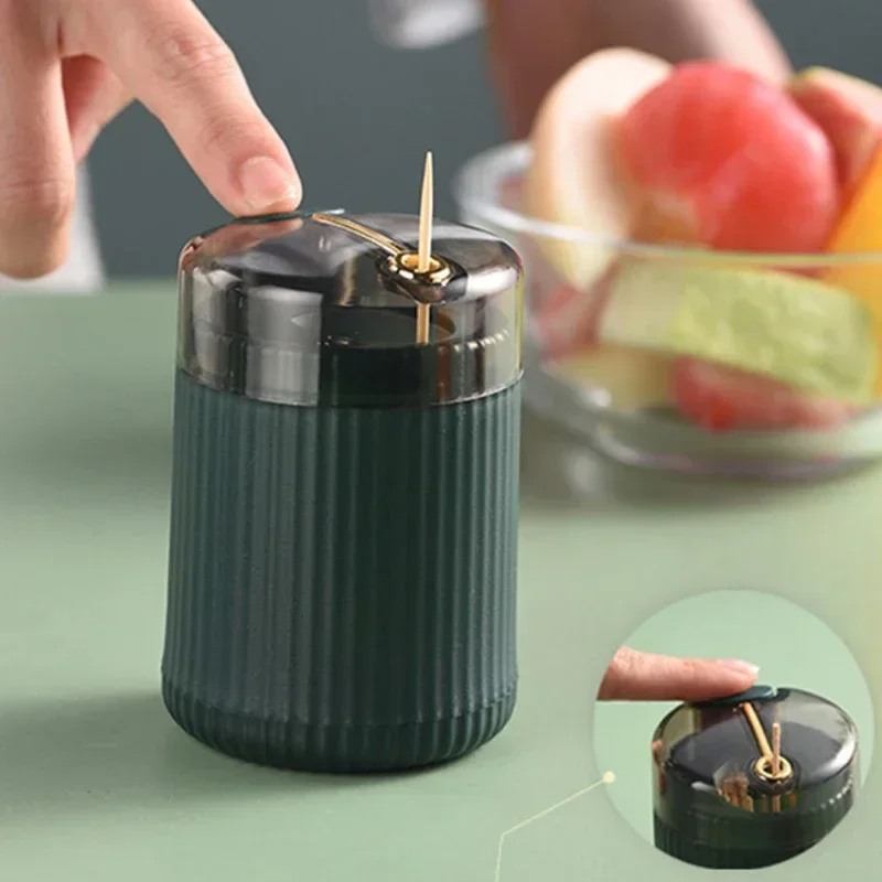 Pop-up Automatic Toothpick Dispenser Portable Plastic Toothpick Holder Container Creative Press Toothpick Storage Box Organizer