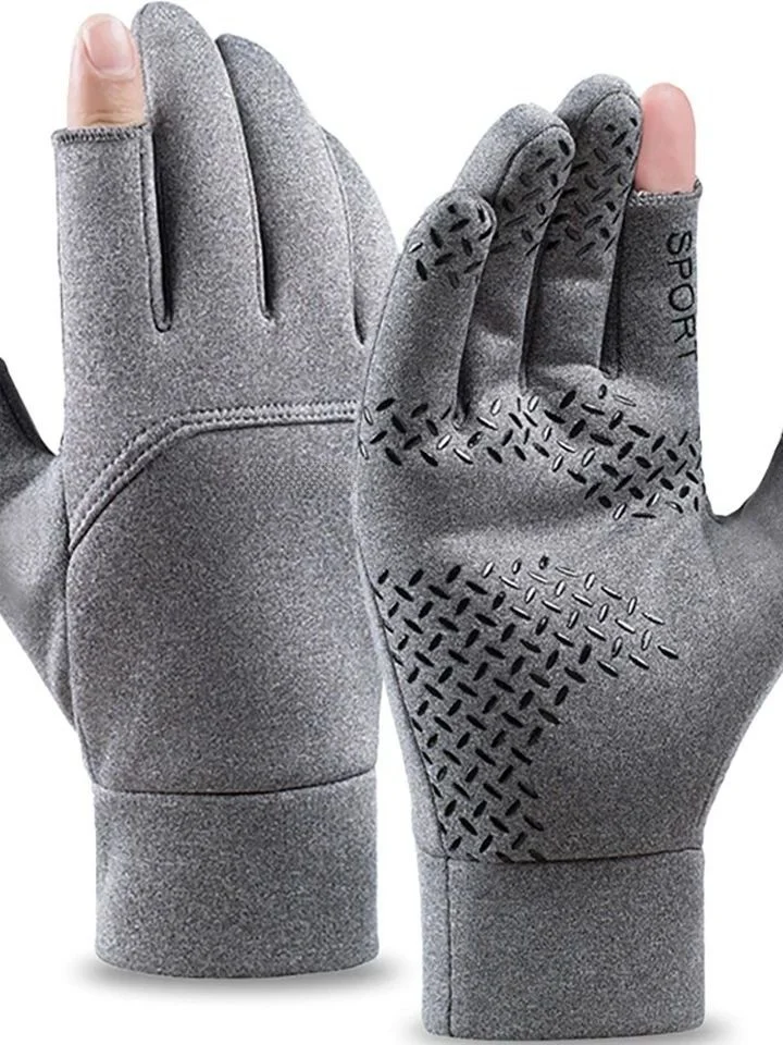 冬釣り用メンズグローブ、女性用サイクリング用暖かい滑り止めグローブ、フルカバーフィンガーレスミトン、中厚手ハンドグローブ