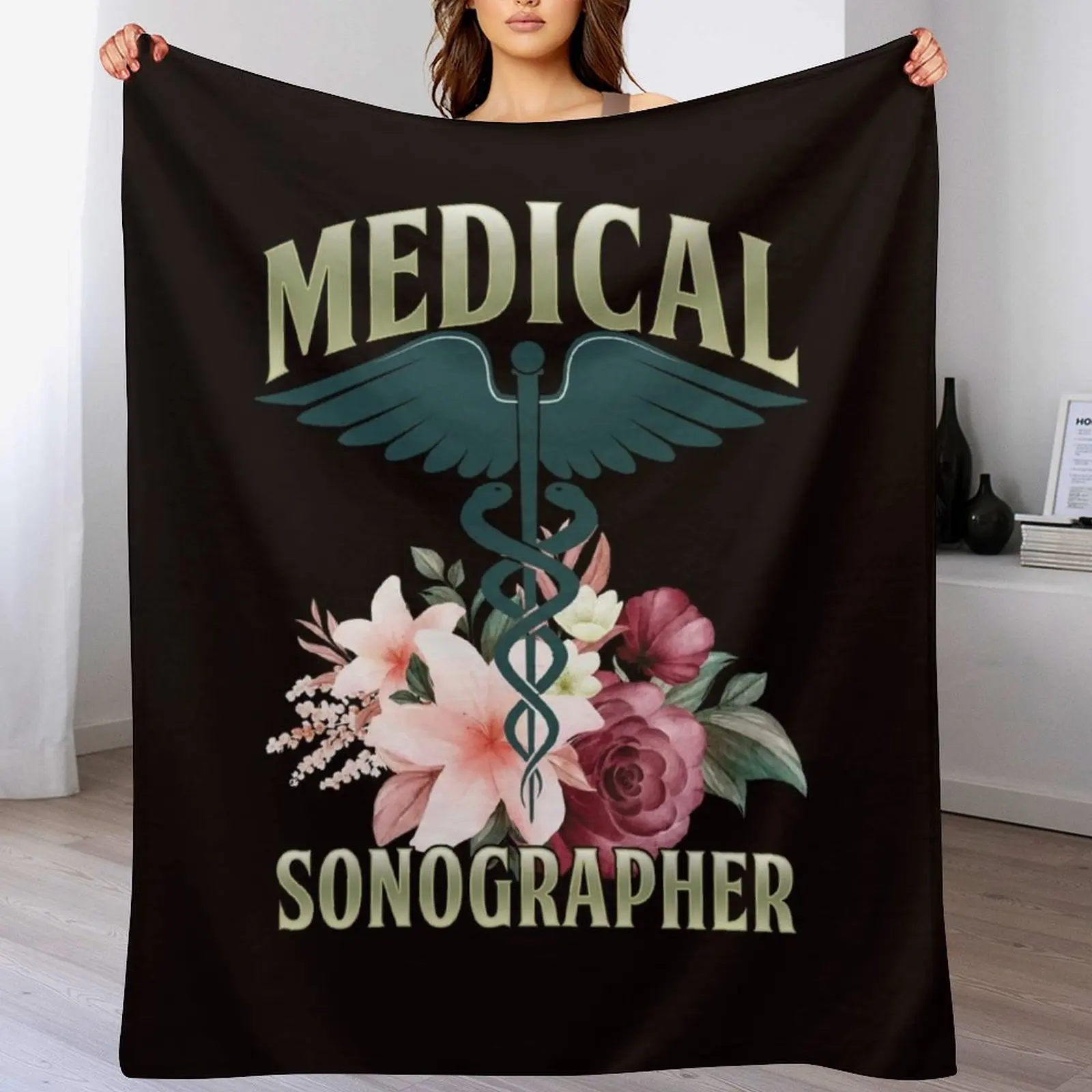 

Medical Sonographer Sonography Ultrasound Echography Doctor Throw Blanket Stylish Couch Blanket for Home Living Room