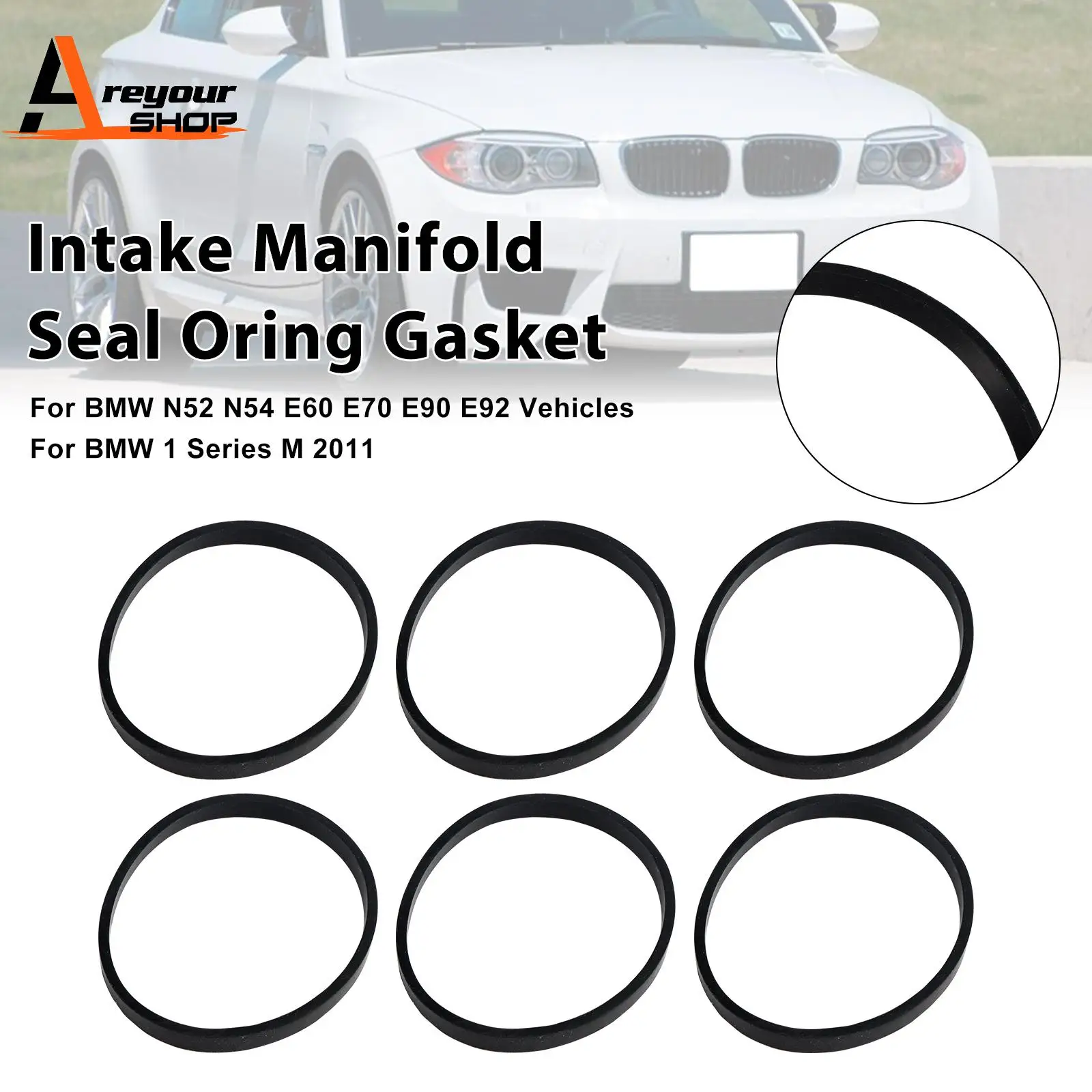 

6PCS Intake Manifold Gasket Set 037-6192 Fit for BMW E70 E90 E92 X4 X5 X6 3er 5er