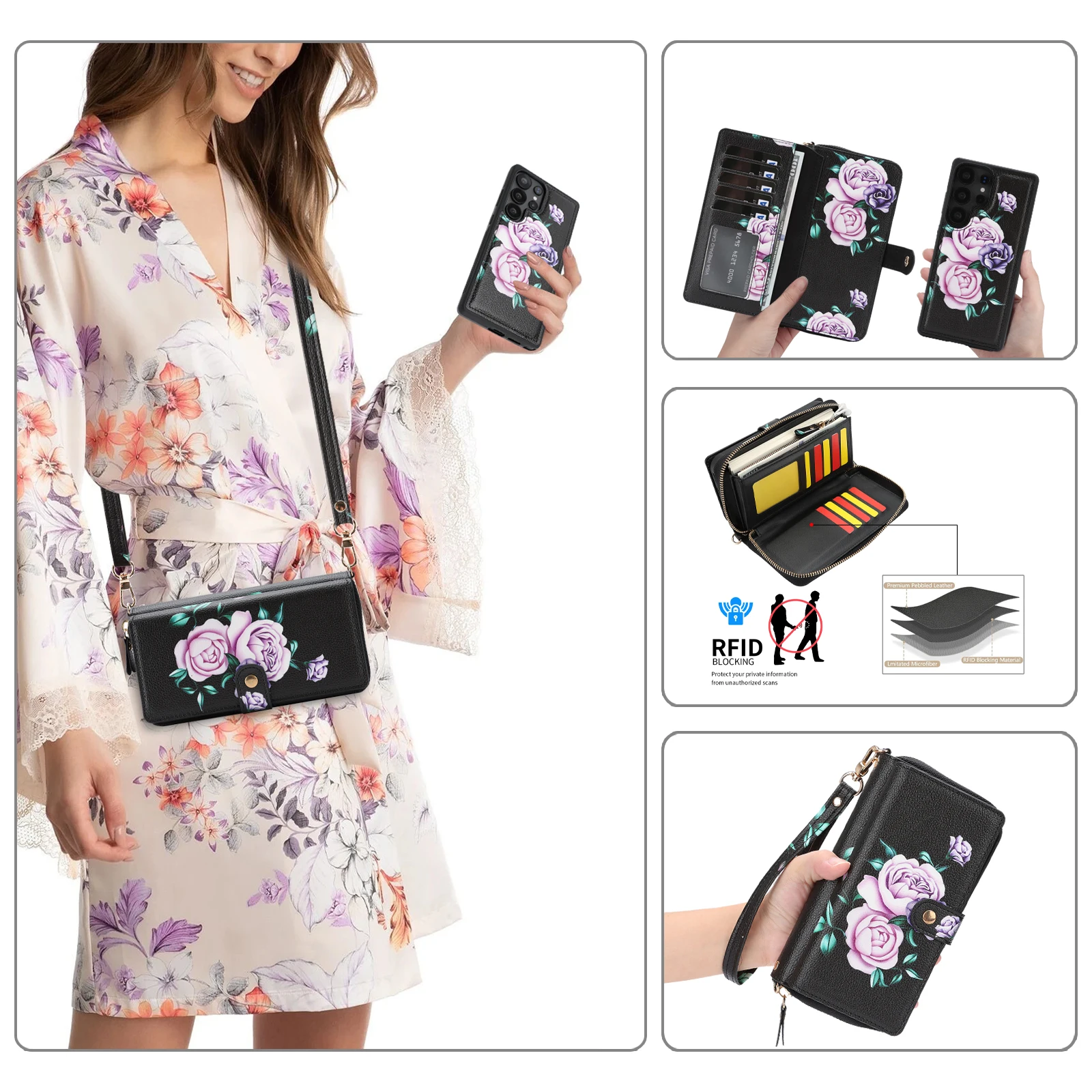 

Lanyard Leather Zipper Wallet Card Phone Case For Samsung Galaxy S26 Ultra S25 S24 S23 Plus Magnetic Flip Stand Cover Hoesje