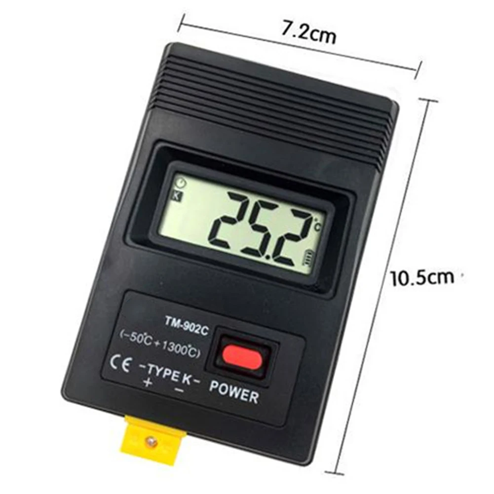 Lightweight LCD Digital Thermometer with 300MM Probe Designed for TM920C Fast Measurement and User Friendly Interface