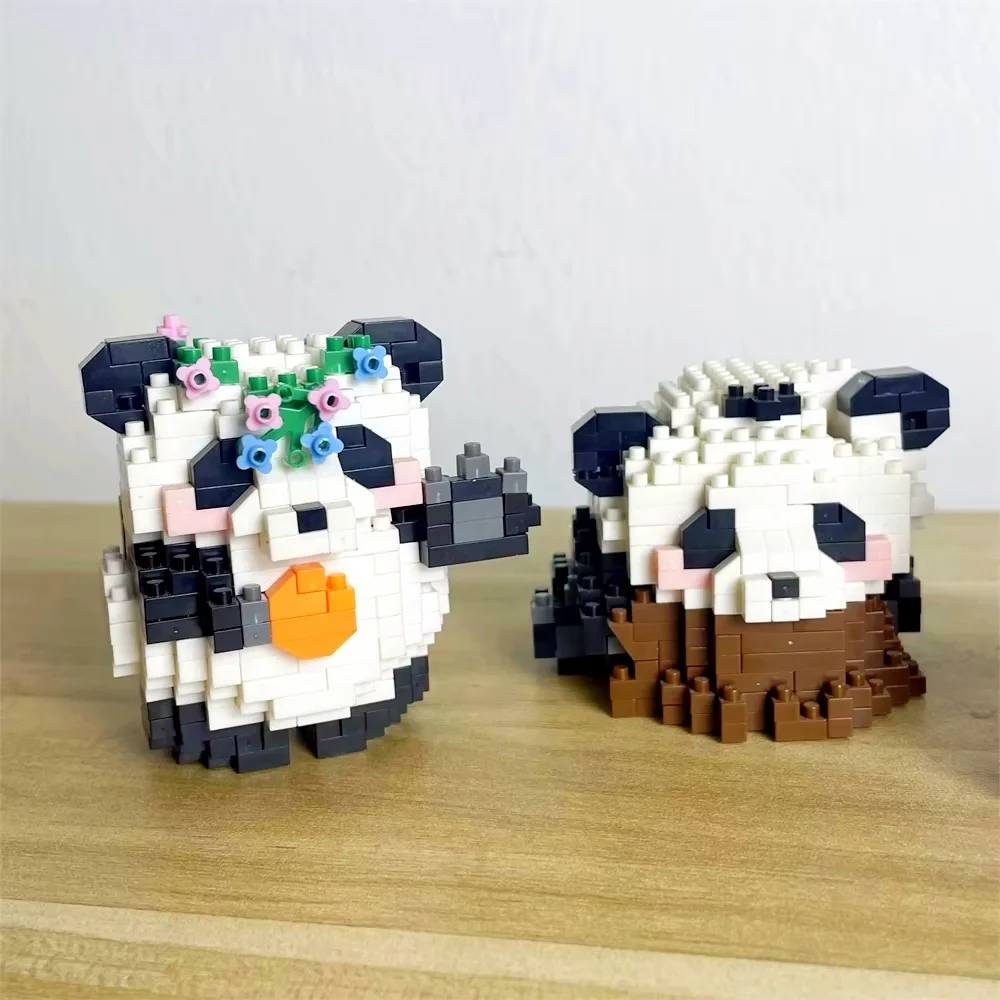 Micro Mini mattoncini a tema Panda giocattolo: figurine adorabili, regalo ideale, incoraggia il gioco creativo, promuove il dispositivo cognitivo