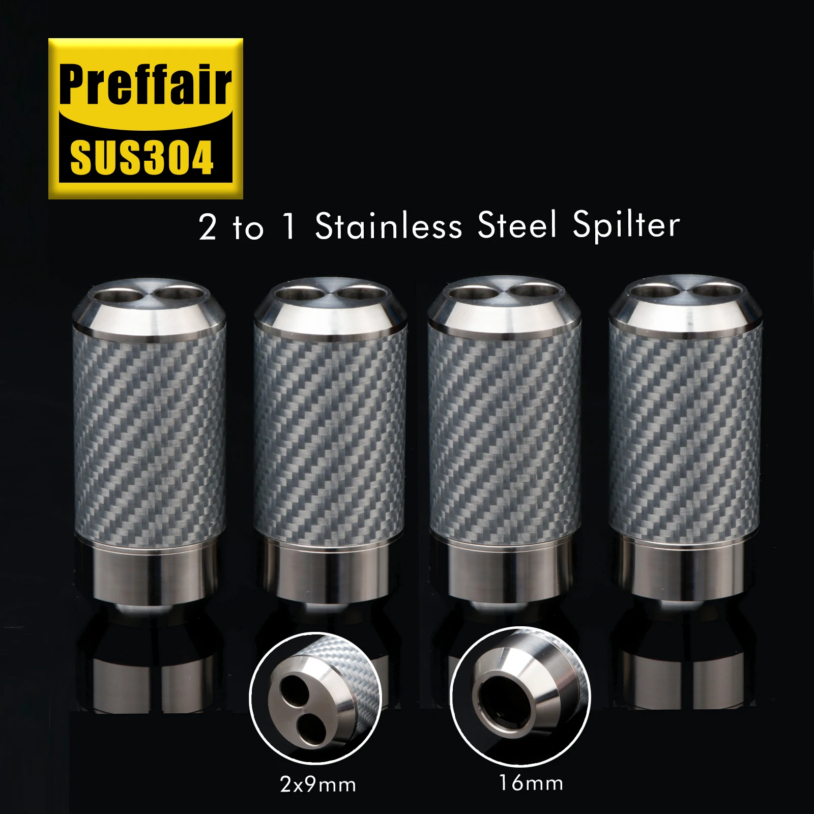 A1609L06 A1606L09 4Pcs Carbon fiber Speaker Cable Audio Cable Wire Pants Boot Y splitter 1 to 2 Speaker cable boot 16mm to 9mm