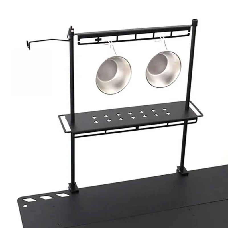 

Outdoor Camping Desktop Shelf Aluminum Alloy Portable Double-layer Stable Edge Hanger Bracket Multi Functional Outdoor Tools