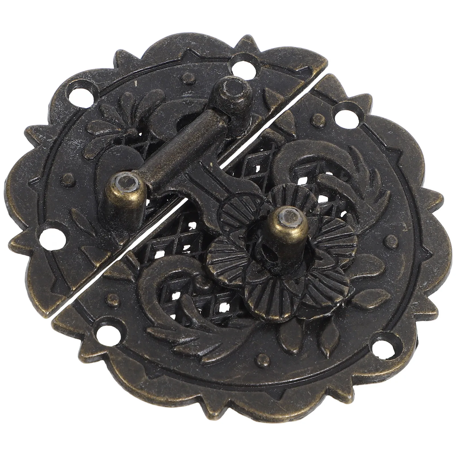 1Set Floral Edge Vintage Alloy Latch Decorative Cabinet Clasp for Jewelry Boxes Wooden Cases Wine Boxes Wedding Keepsakes
