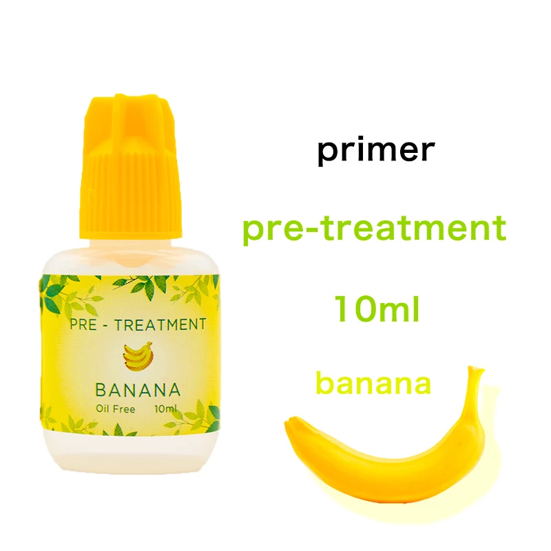 10ml Banana Flavor Primer Originally From Korea Pre-treatment of Mild and Does Not Irritate or Harm The Promary Eyelashes