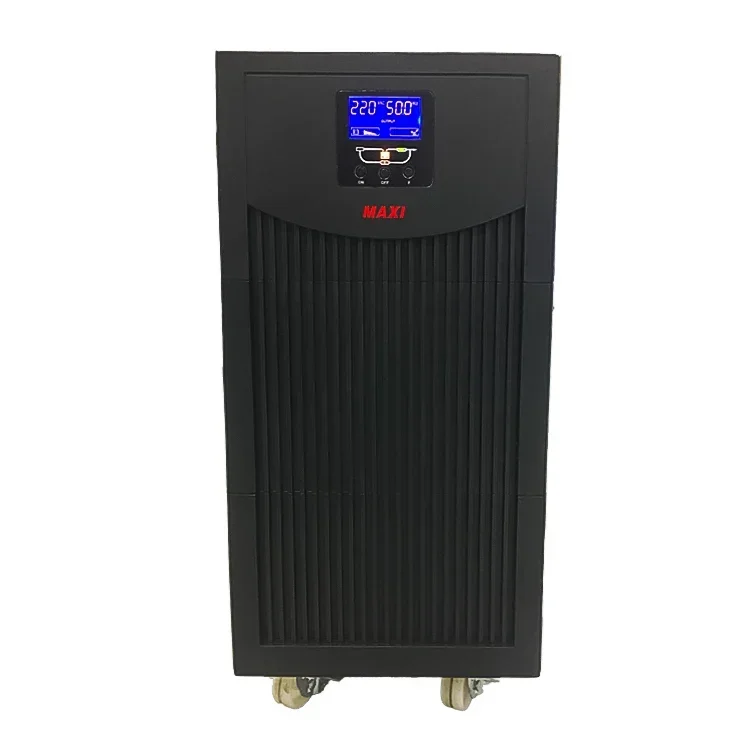 เครื่องสำรองไฟแบบออนไลน์ (UPS) ขนาด 6kVA ระบบแปลงกระแสไฟฟ้าสองชั้น พร้อมแบตเตอรี่ภายนอกสำหรับทีวี ช่วยปรับสมดุลแรงดันไฟฟ้า เหมาะสำหรับทีวี