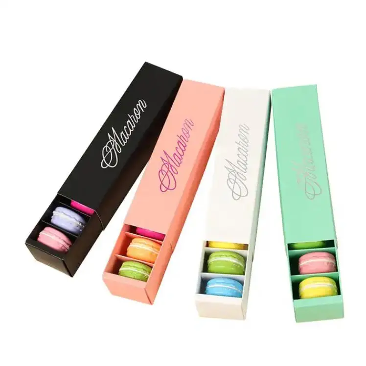 

4 Colors Macaron Box Cupcake Boxes Home Made Macarons Chocolate Carton Biscuit Muffin Case Retail Paper Packaging ni502