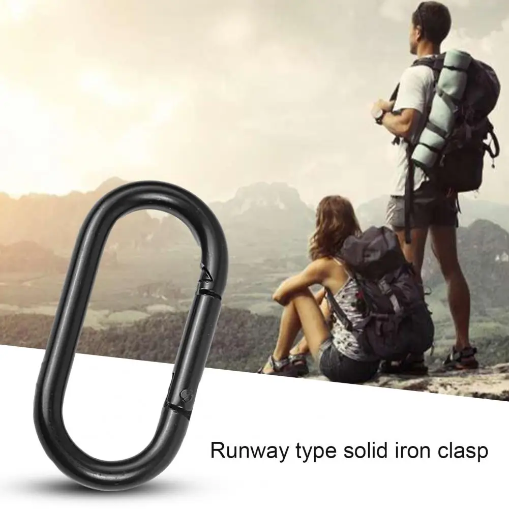 Carabiner Hook Climbing Carabiner Mountaineering Buckle Hook Safety Lock Galvanized Iron Connecting Ring Rebound Chain Hook