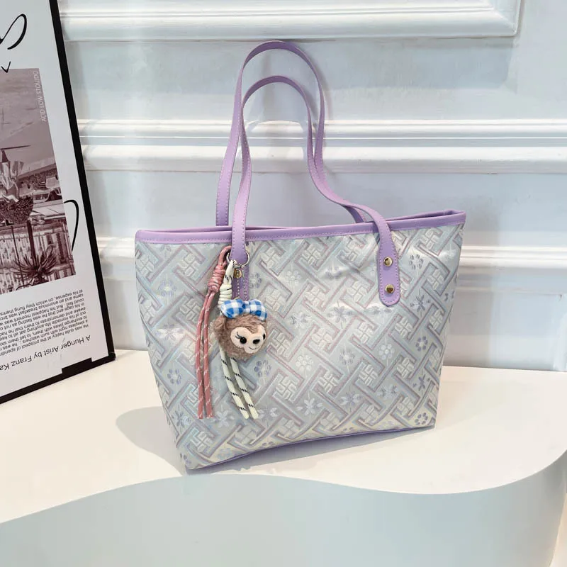 

Large capacity bag, women's summer versatile 2025 new casual shoulder bag, high-end texture commuting tote bag