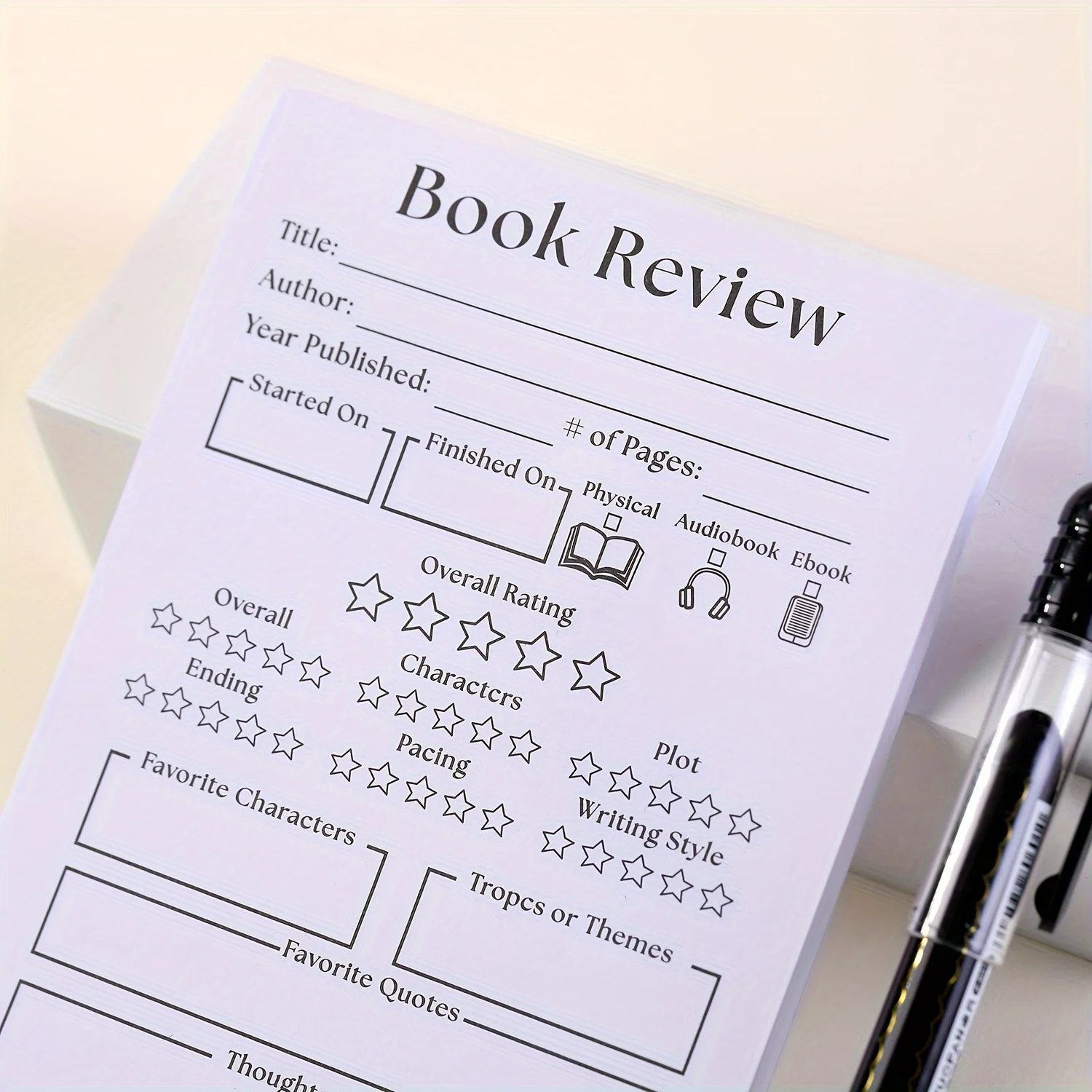 2 Pcs Funny Book Review Notepad ,Perfect Gift for Book Lovers & Daily Office Use,40 Sheets/Pad