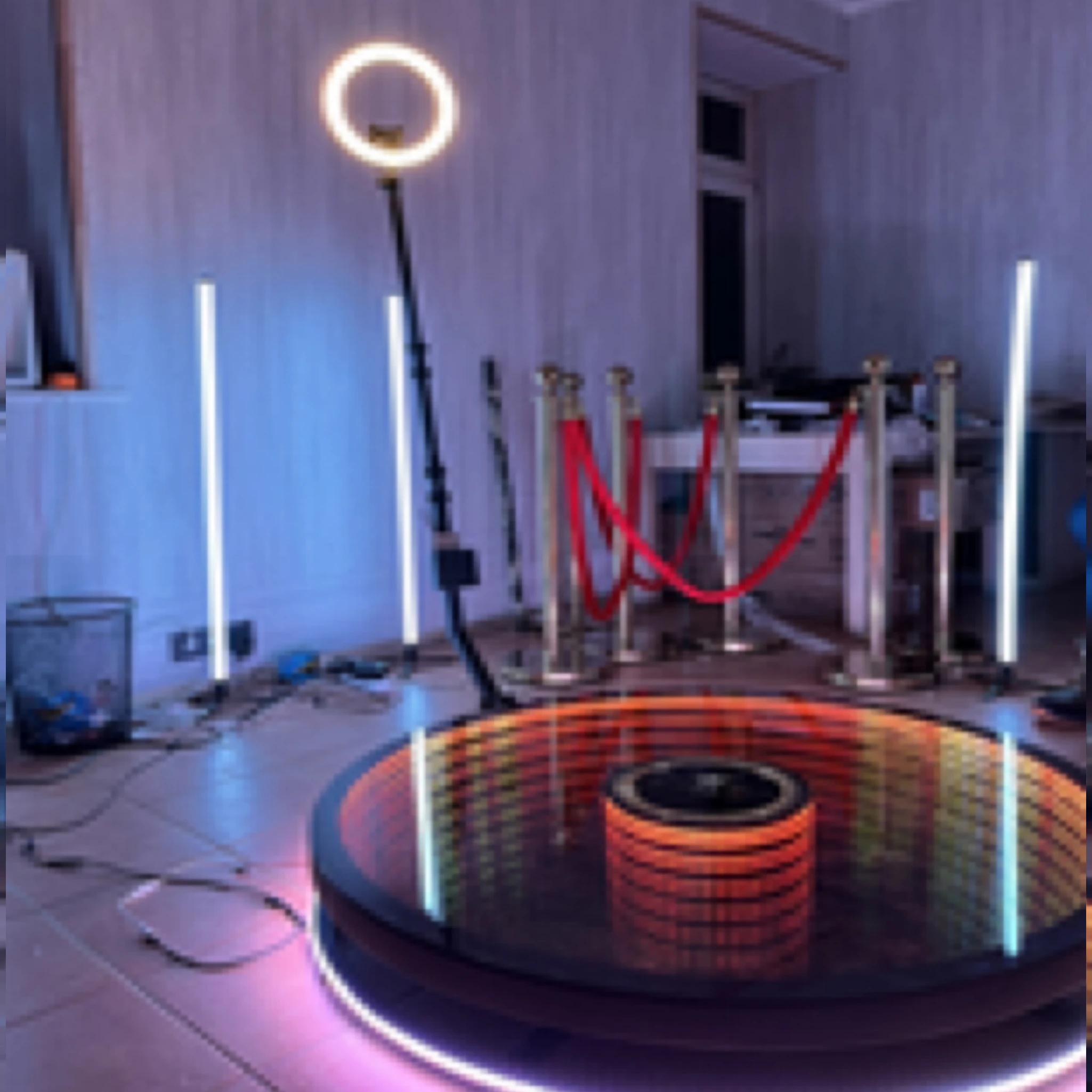 

New Camera Portable 360 Degree Photobooth Plataforma Rgb Light Slow Motion Rotating 360 Photo Booth Selfie Video for Party