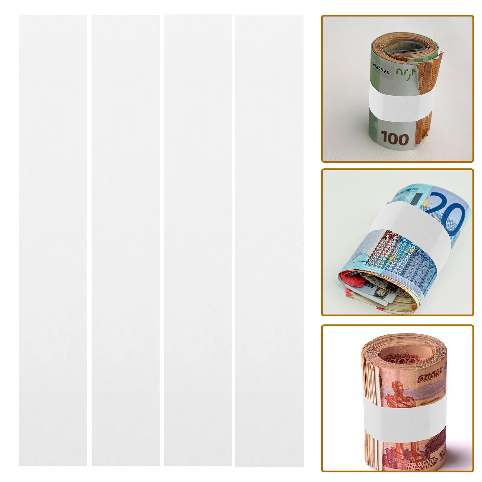 300pcs Waterproof Paper Bands For Cash Currency Straps Organizing Bills Money Wrappers For Bills Cash Management Tool