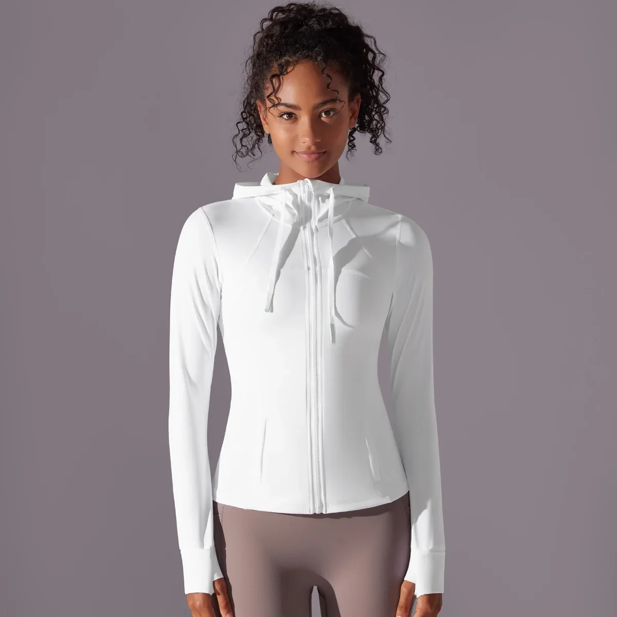 Hooded Zip Up Workout Jacket for Women Athletic Lightweight Running Jacket Yoga Track Gym Clothes Outfits Sports Top Pullover