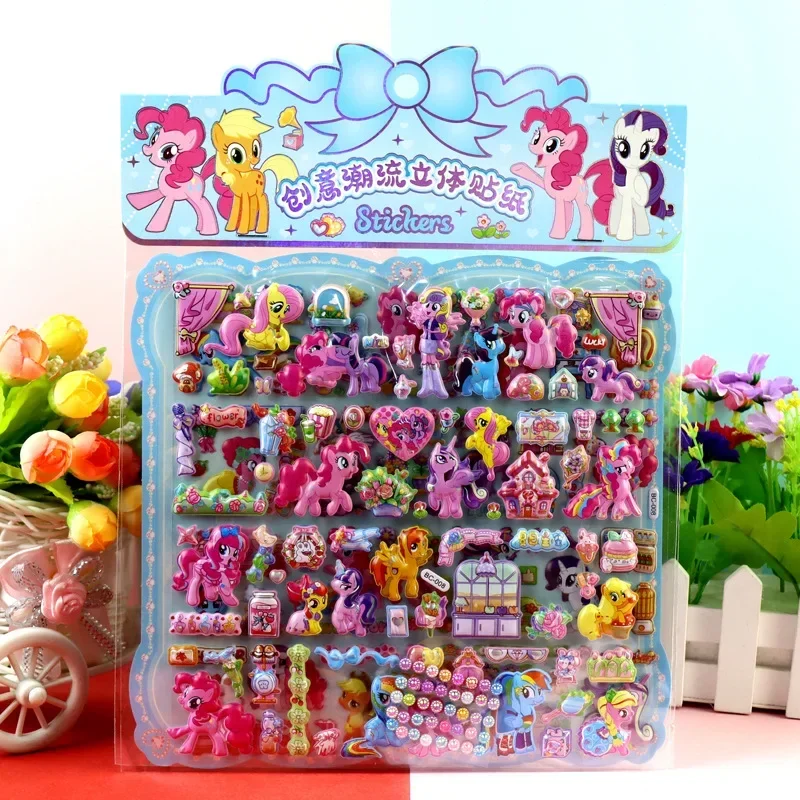 My Cartoon Little Pony 3D Stickers Twilight Sparkle Rainbow Dash Applejack Kawaii Water Cup Refrigerator Decorate Stickers Gifts
