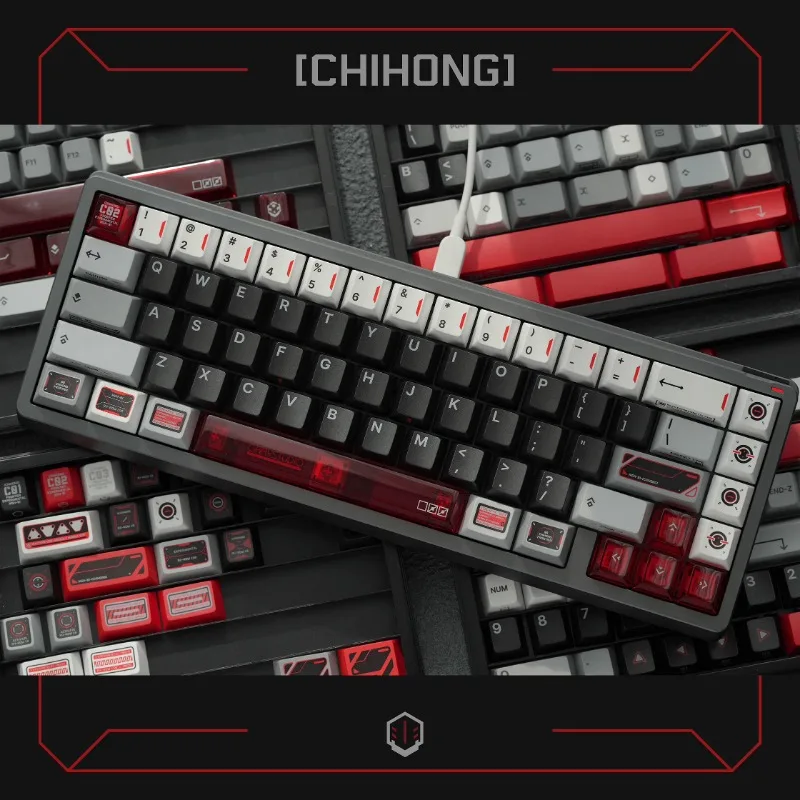 

Crimson Theme Keycap Cherry Profile PBT+PC Dye Sublimation Fit 60%-108% Peripheral Keycaps for Mechanical Keyboard Accessories