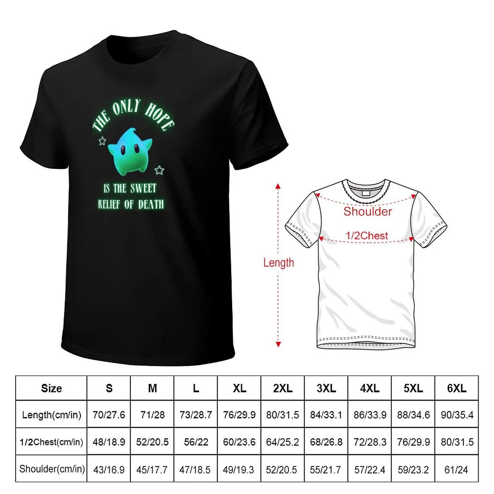 Lumalee, the only hope is the sweet relief of death T-Shirt Plus Size Solid Color T-Shirt