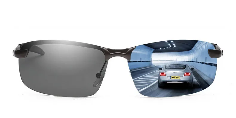 Nachtsichtbrille Herren Anti-Glare Fahren Halbrahmen Sonnenbrille für Fahrer Outdoor Sportbrille Damen Tag- und Nachtbrille – Detail 1