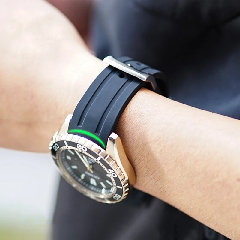 حزام ساعة سيليكون مقاوم للماء للرجال ، حزام ساعة مطاطي ، إكسسوارات رجالية ناعمة ، جودة عالية ، BN0190 ، BN0193 ، CA0718 ، CA4385 ، BN0193 ، 22