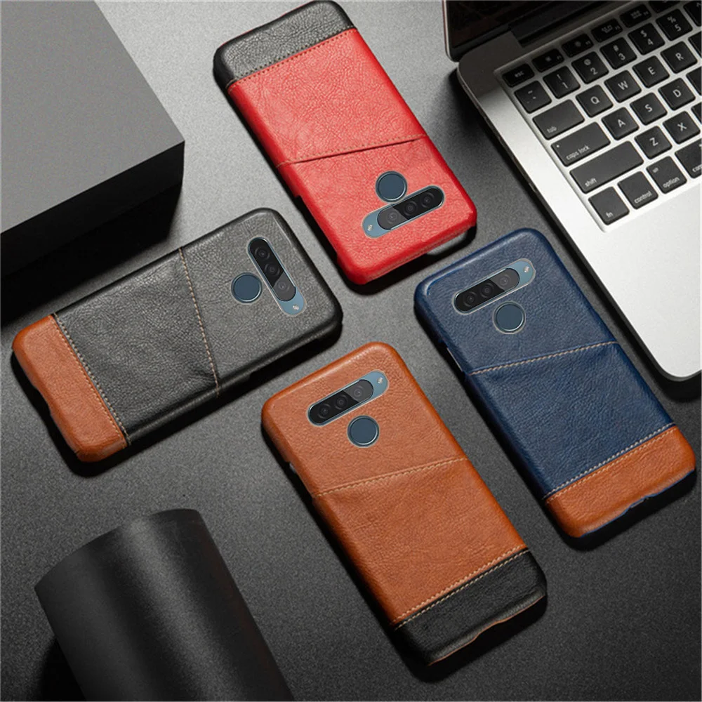for LG G8S ThinQ G8s Back Coque G8 thinQ G 8 Funda Shells For LG G8S ThinQ Case Mixed Splice PU Leather Credit Card Holder Cover
