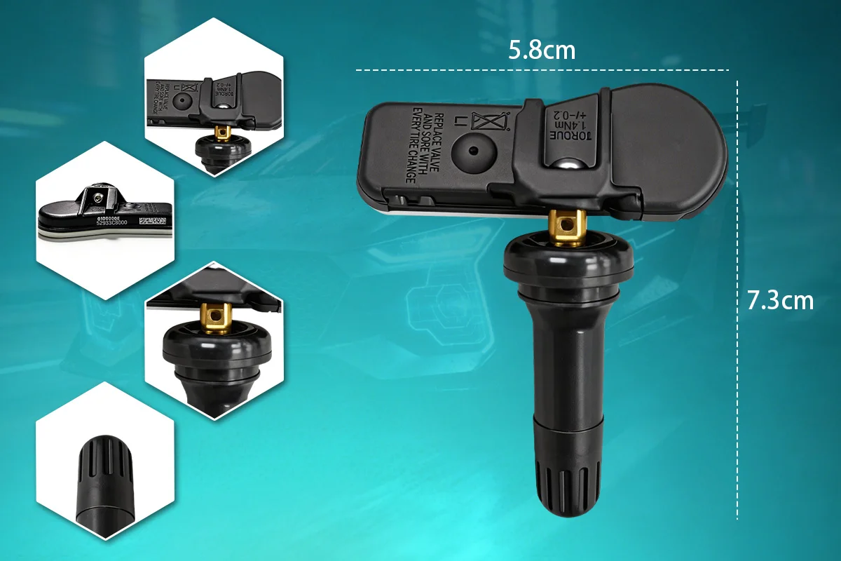 Reifendrucküberwachungssystem-Sensor 52933C1100 Ersatz für Hyundai i20 Santafe Tucson KIA 433MHZ Ersetzt 52933C8000 – Detail 4