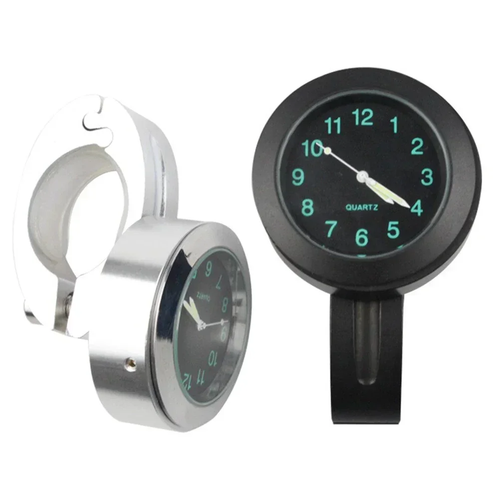 22mm 25mm Universal Waterproof Motorcycle Bike Handlebar Mount Clock Watch with Bracket Aluminum Luminous Clock Moto Accessories