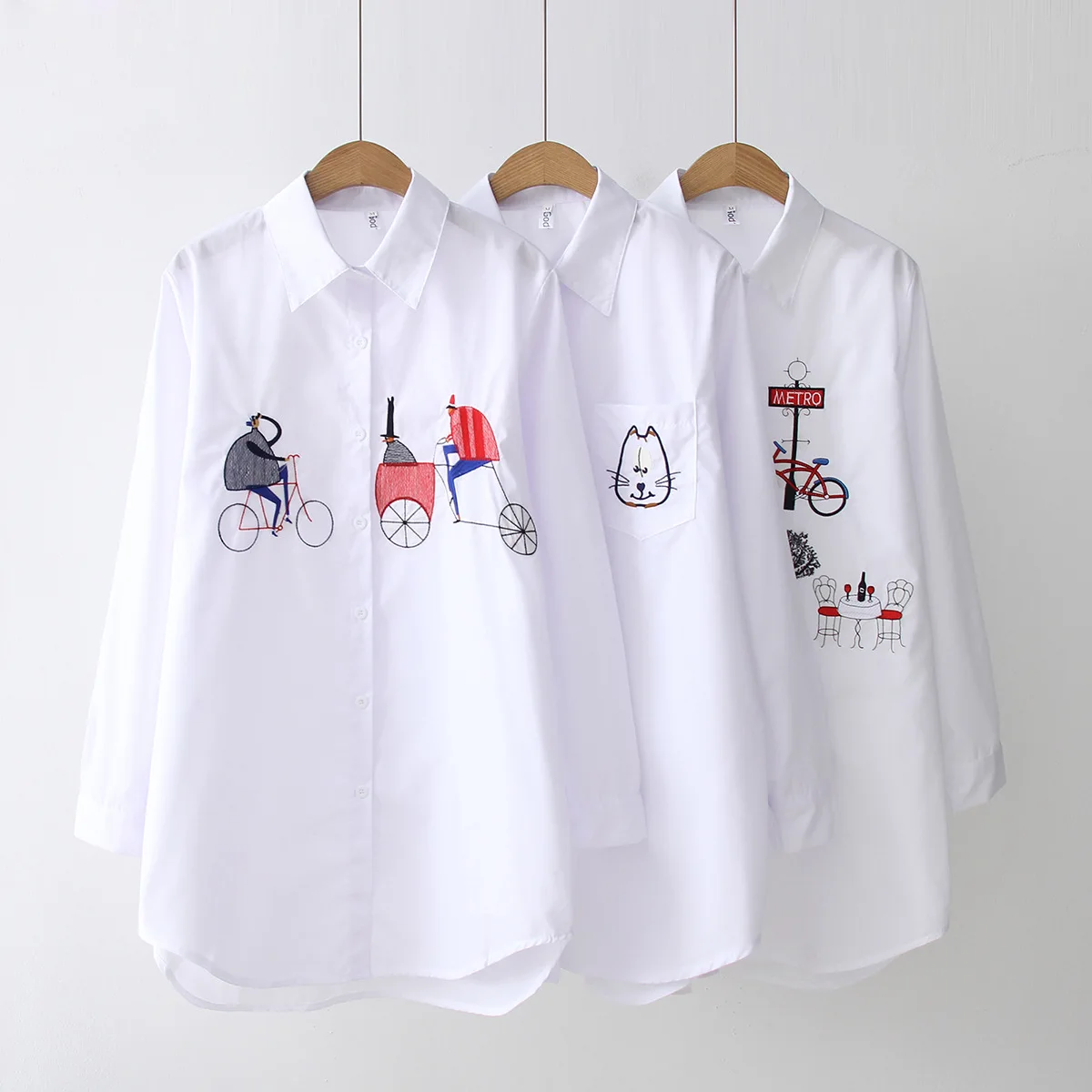 

Women's Mid-Length Printed irt Casual Sle Pure Color Polyester Fabric ort Sve Slim Fit Printed Blouse for Ladies