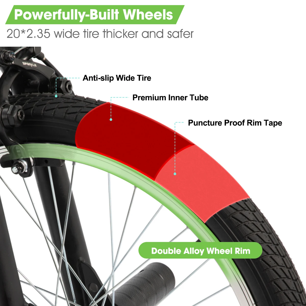 دراجة Hiland مقاس 20 بوصة Freestyle Kids BMX، من المستوى المبتدئ إلى الدراجين المتقدمين مع جيروسكوبي 360 درجة و4 أوتاد، دراجات للأطفال #4