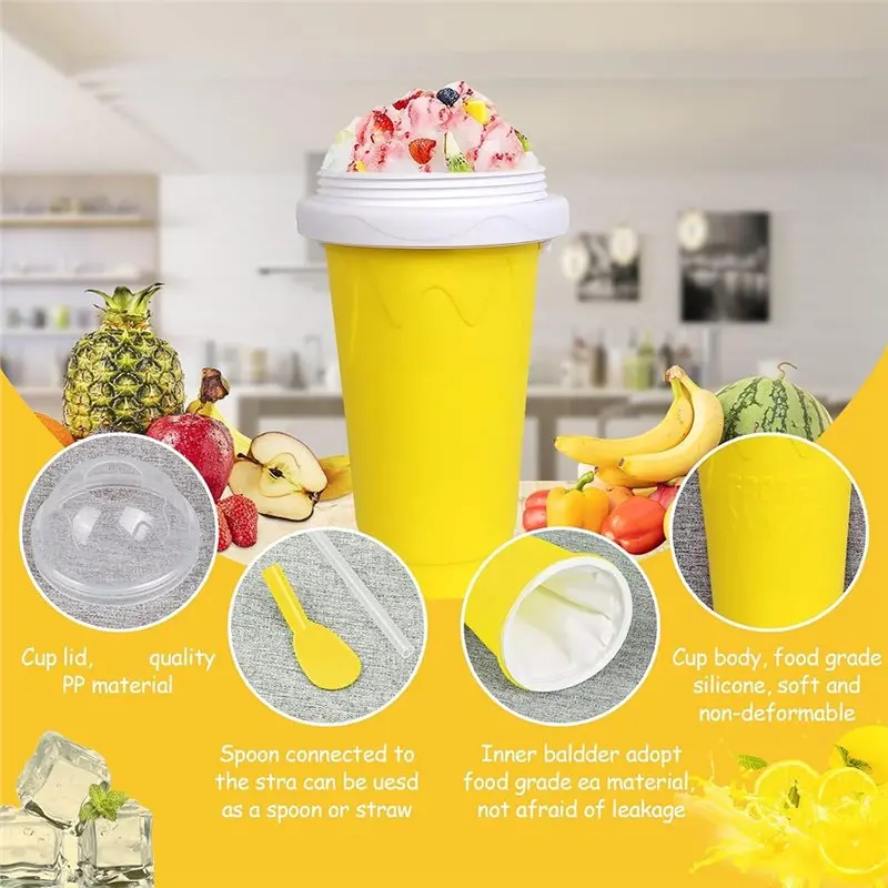 ALIM-Large Capacity Quick-Frozen Slushy Maker Cup For Homemade Smoothies,Frozen Juice,Ice Cream Kitchen ,Freezer Mug - view 2