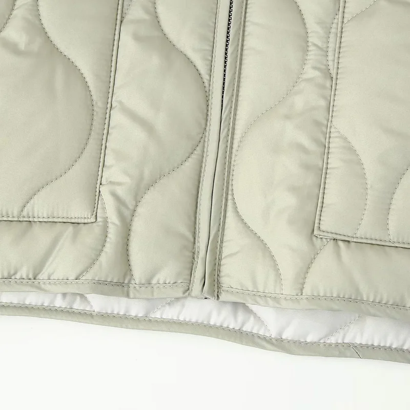 TRAF Woman Parka Outerwears Solid Quilted Jacket Women Demi-Season Autumn Winter Lightweight Padded Jackets Loose Warm Padding