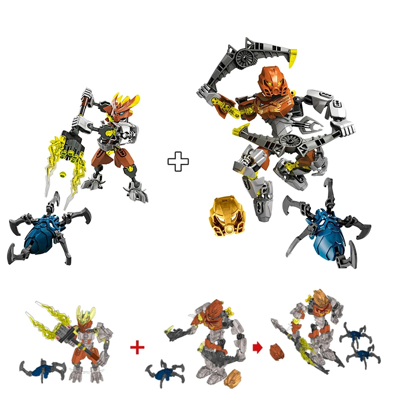 Gouden Masker Bionicle Ice Master Bouwstenen Beschermer Kopaka Anime Actionfiguren Soldaat Robot Steentjes Speelgoed voor Jongens Cadeaus