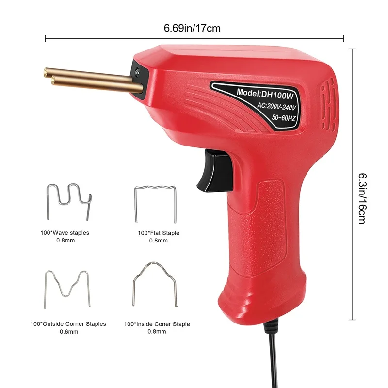 100W HOT Stapler Plastic Welder Heat Gun Plastic Welding Machine Bumper Soldering Iron Staples Bumper Repair Car Tools Kit