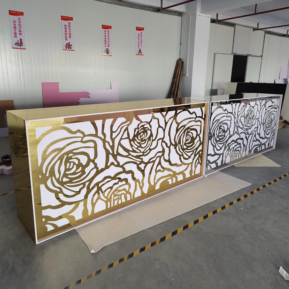 Manufacture Price Rectangle Modern Reception Bar Counter For Wedding Event Decoration