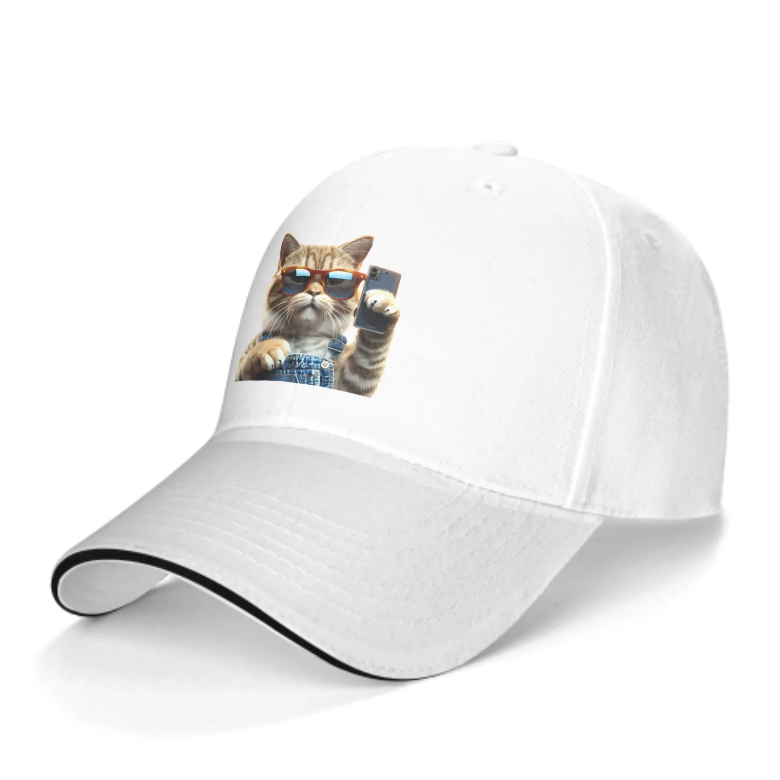 

Cat With Phone Baseball Cap Four Seasons Outdoor Fishing Hat Adjustable Hip Hop Castette For Outdoor Travelling Unisex Cap