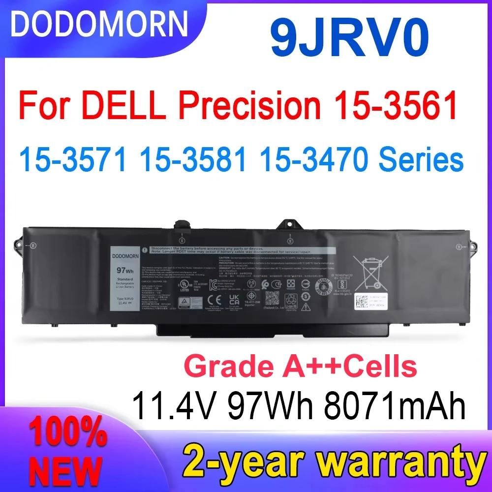 

High Quality 9JRV0 Battery for Dell Latitude 5521 5531 Precision 3561 3571 3581 3591 Alienware m17 R5 m18 R1 R2