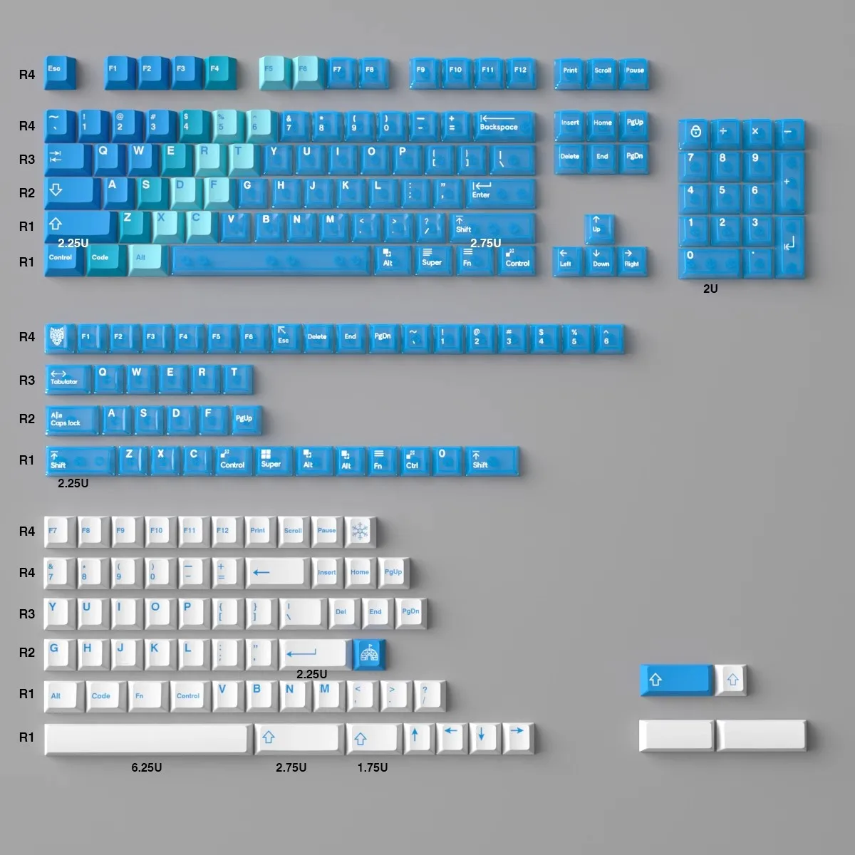 

GMK Hawaii Snow Mountains Keycaps PBT Dye Subbed Key Caps Cherry Profile Keycap With 2.25U 2.75U 3U 7U Spacebar ISO Enter