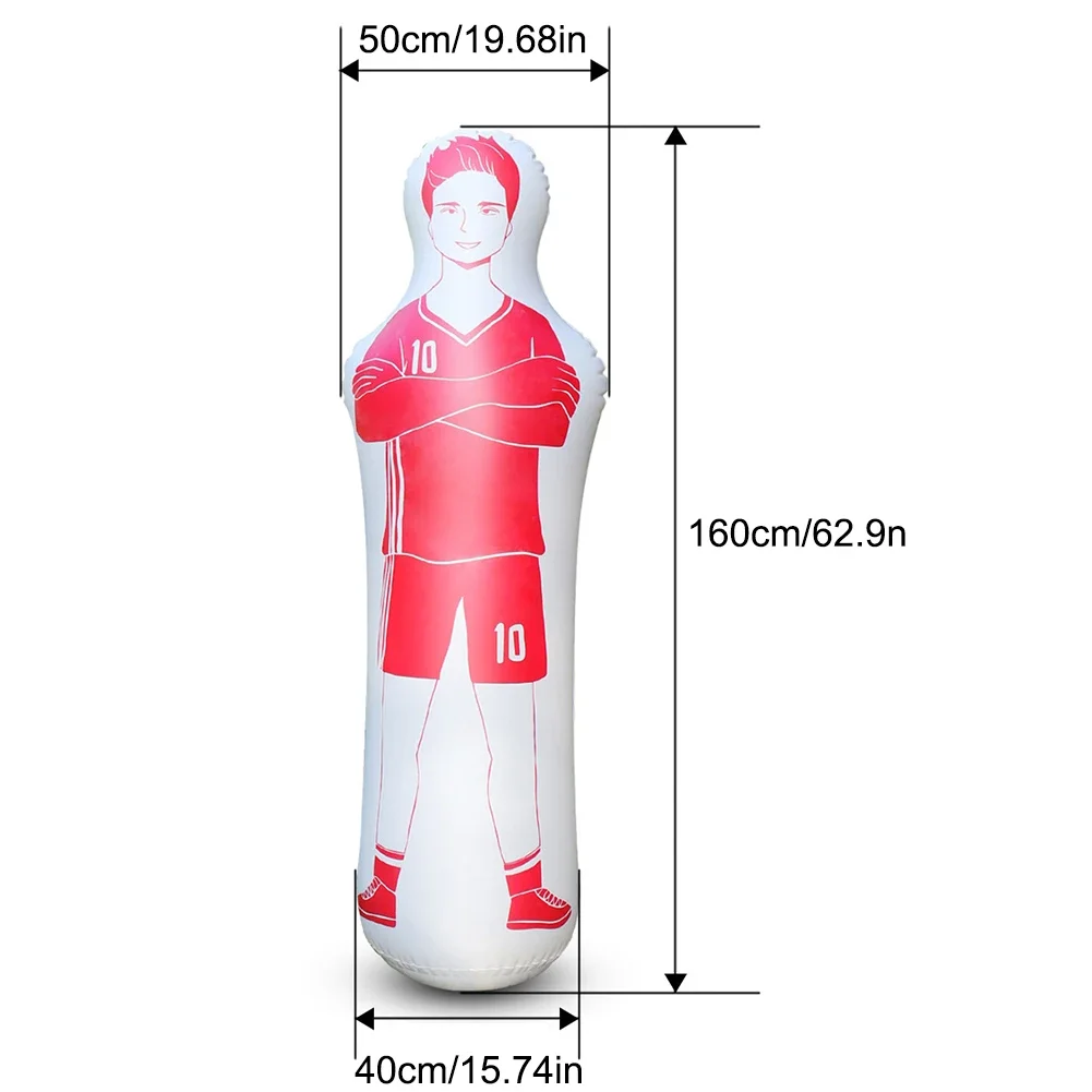 160cm PVC Adult Inflatable Football Training Goalkeeper Soccer Training Dummy Goalkeeper for Kids Standing Boxing Bag Tumbler