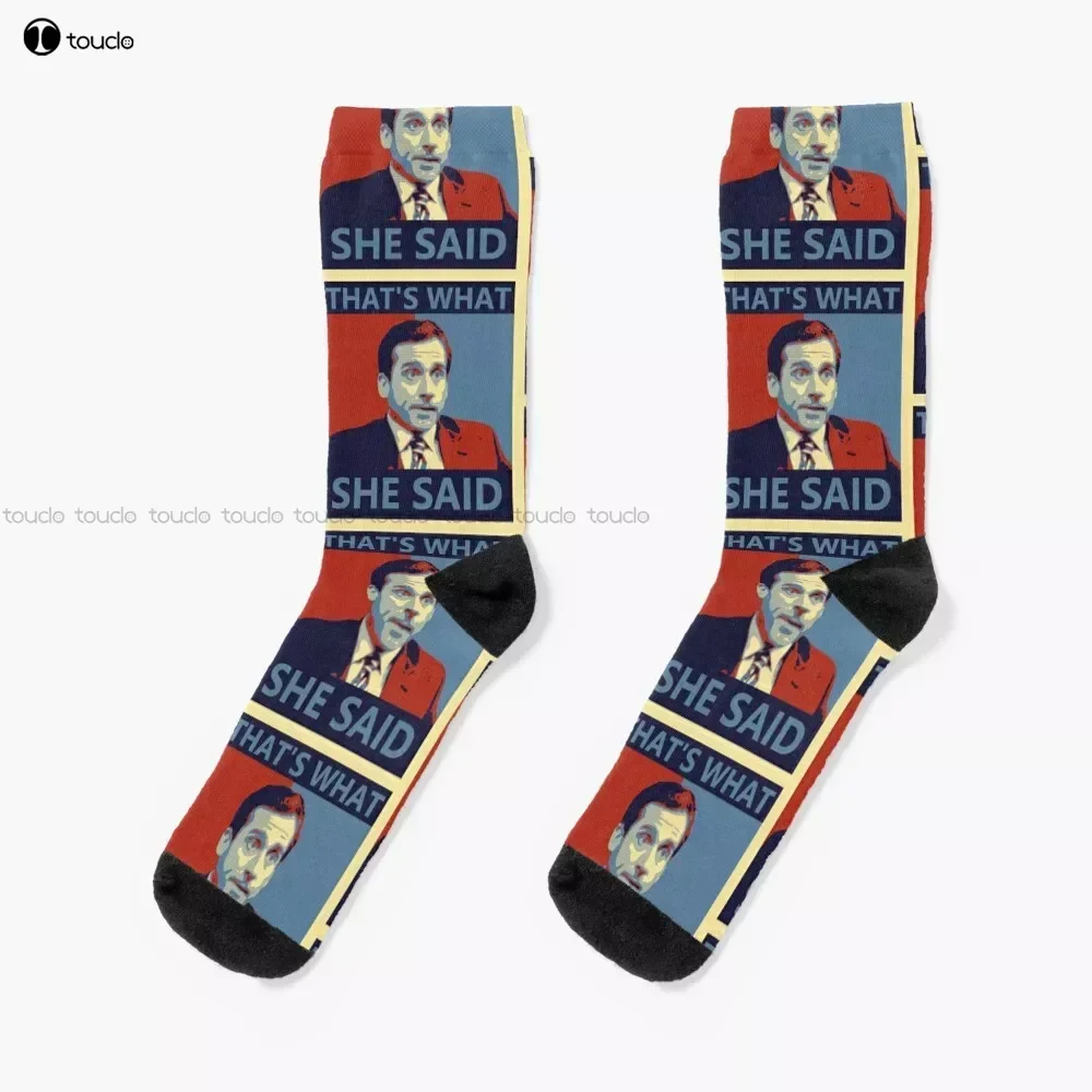 

Носки «Вот что она сказала» — Michael Scott The Office, Джим, Пама, Кевина Анжела, персонализированные носки унисекс для взрослых и подростков на заказ