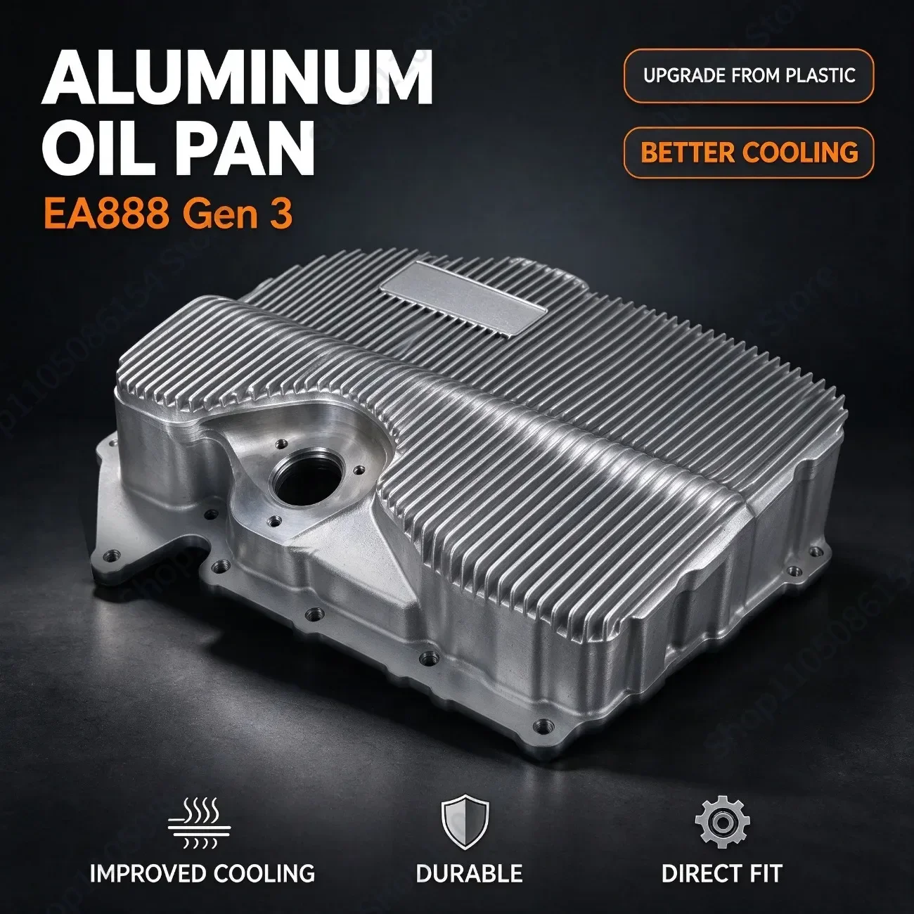 EA888 Modified Aluminum Alloy Heat Dissipation Oil Pan, Thickened Forged Aluminum Alloy Oil Pan