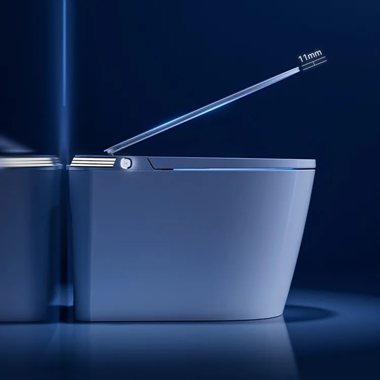 تصميم جديد للأدوات الصحية للفندق P Trap Smart Wc المرحاض السلطانية السيراميك التلقائي قطعة واحدة المرحاض الذكي الذكي #2