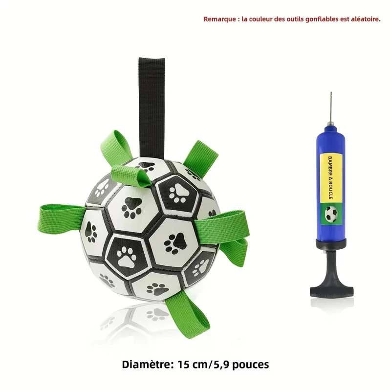 New 1 Pcs Interactive Dog Toys for Tug of War Dog Soccer Ball with Straps for Indoor Outdoor Dog Tug Toy Sturdy Ball Fetch Toy view 5