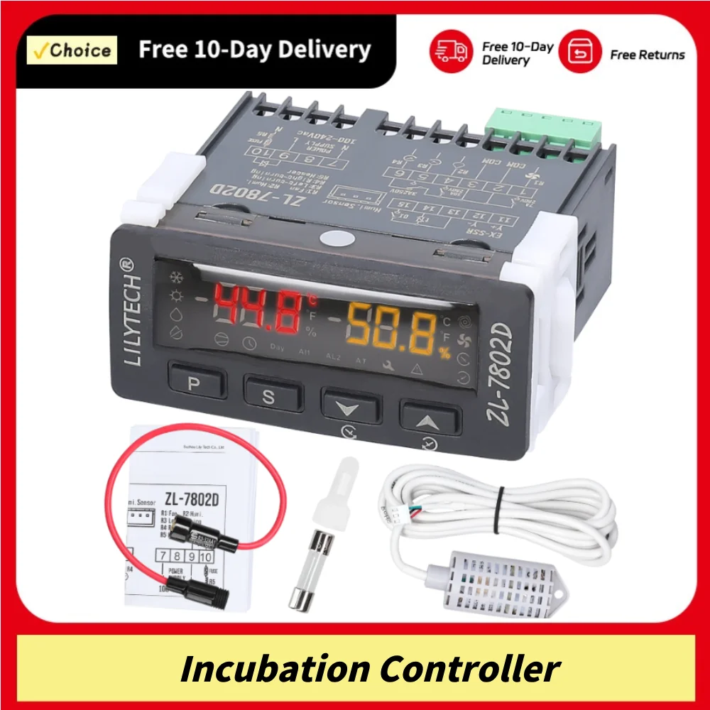 Automatic Incubator Multifunctional Temperature and Humidity Controller Digital Hygrostat Thermostat Eggs Turning PID Control