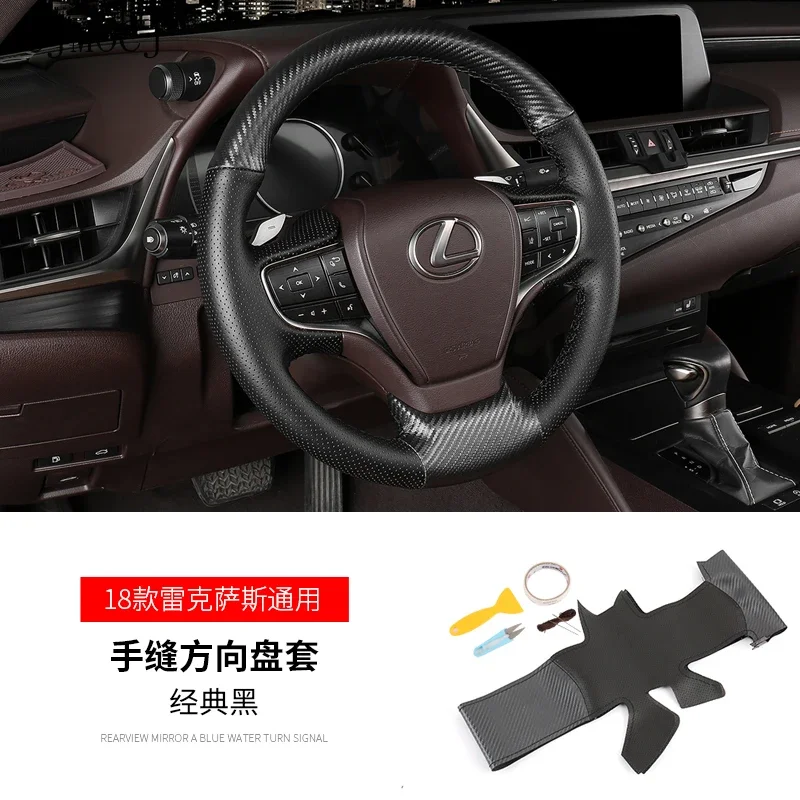 For Lexus Es200 Es260 Es300h 2018\ 2020 High-quality DIY Hand-Stitched Leather Steering Wheel Cover Interior Car Accessories